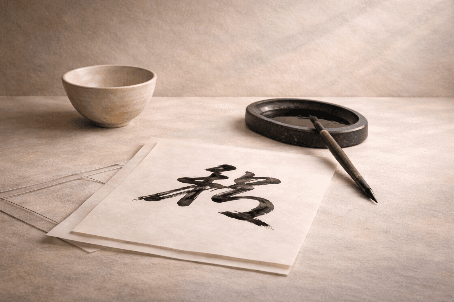 Japanese bed table with a plant