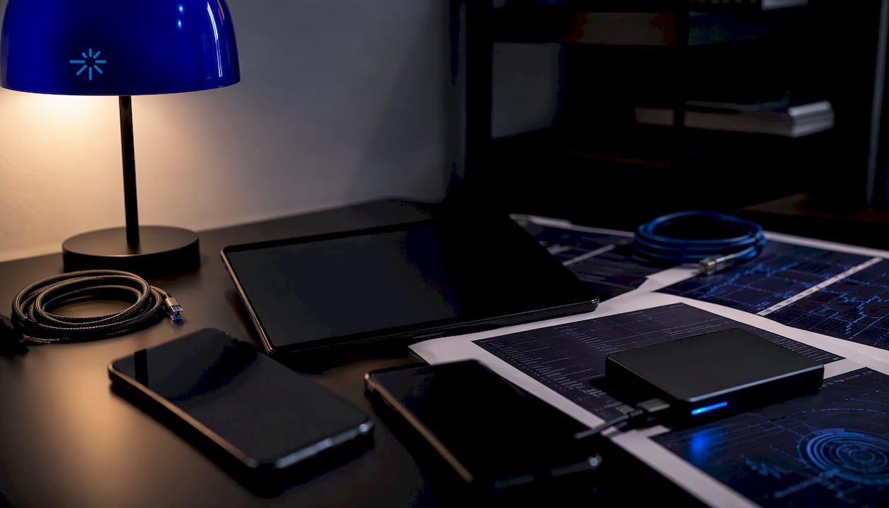 Close-up of devices and code for API data streams