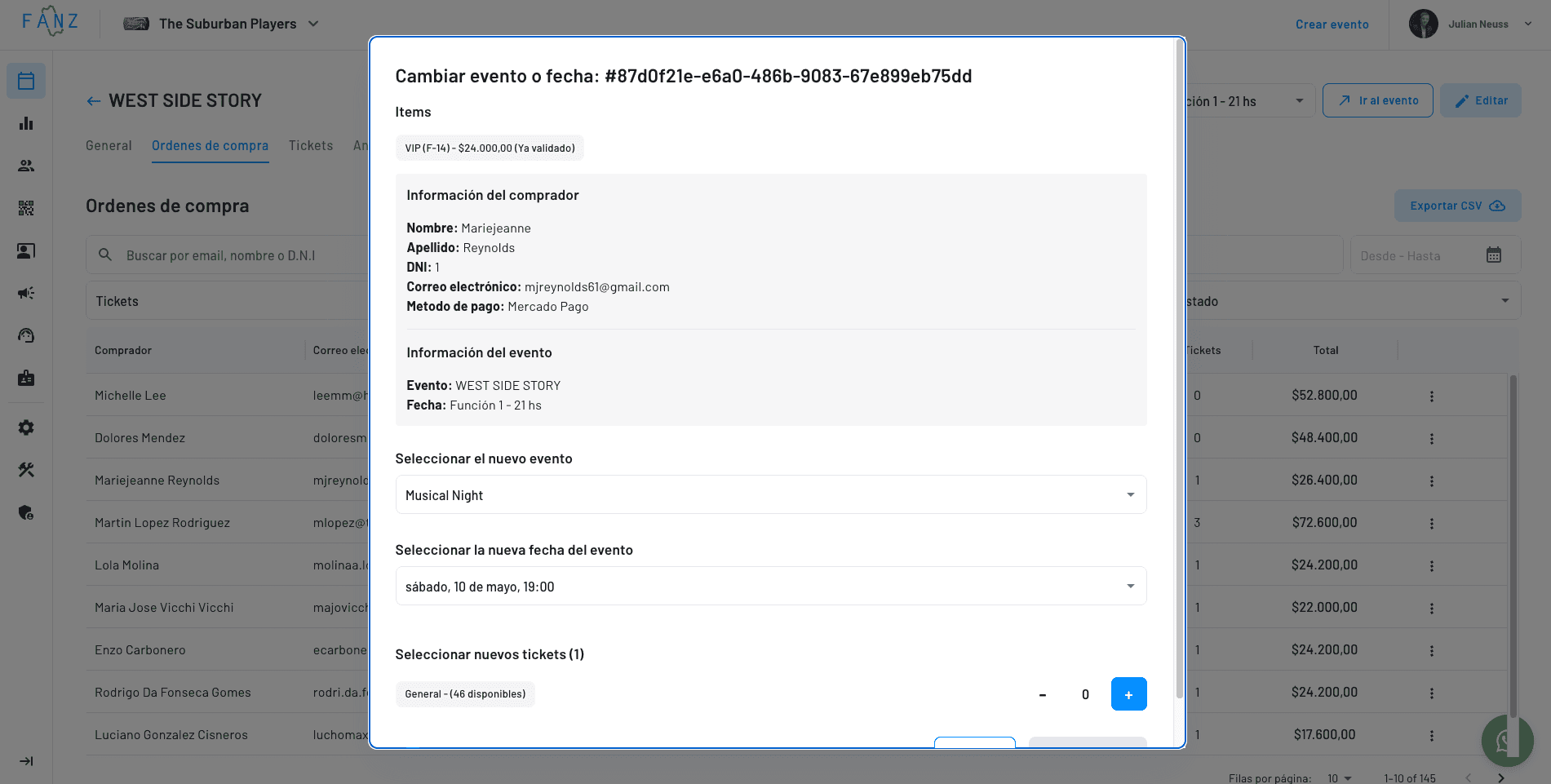 acción todo en uno para brindarle enlace con información a los compradores o clientes en caso de reprogramación
