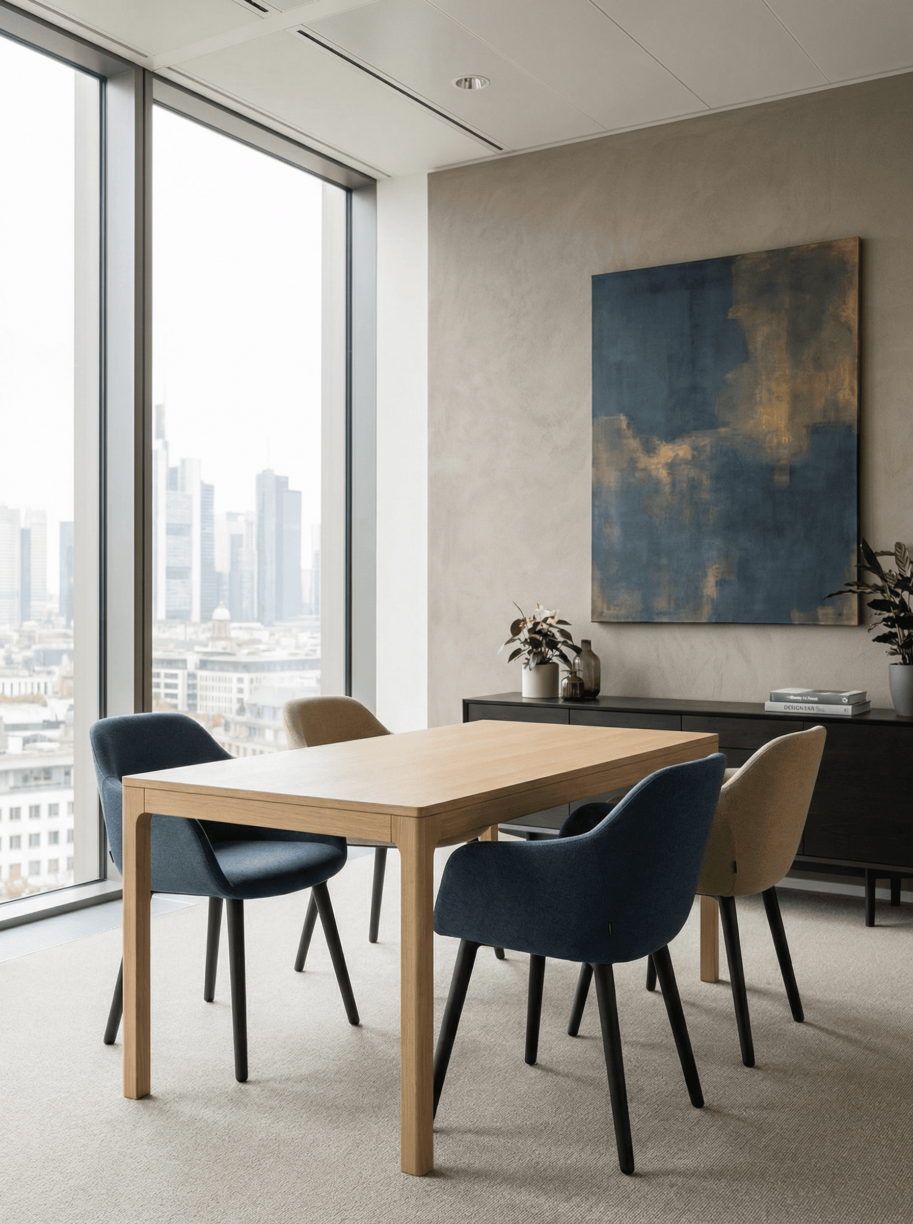 a glass building with a grassy area in front of it