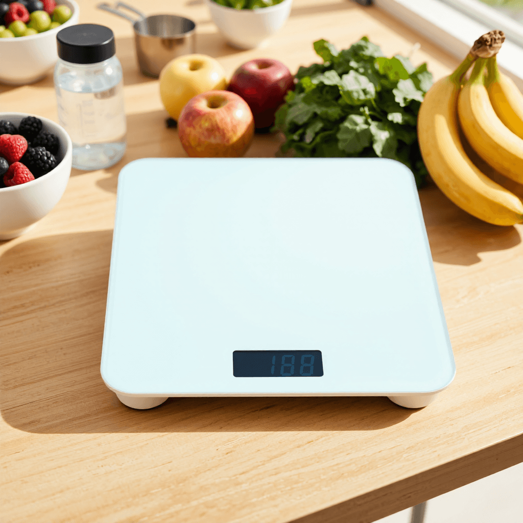 product photography of a digital weighing scale for measuring body weight