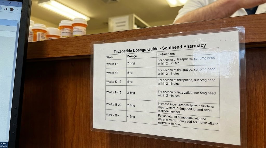 Southend Pharmacy tirzepatide dosage chart