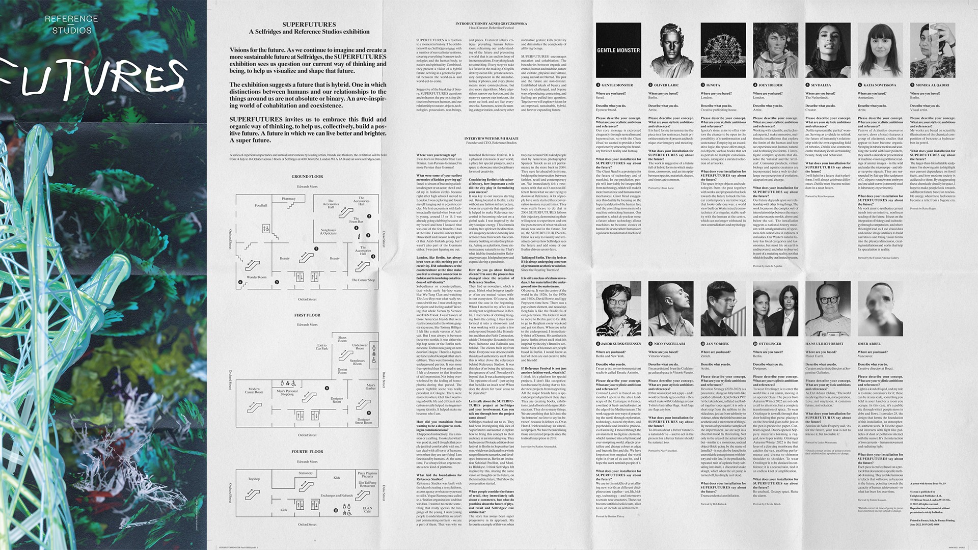 SUPERFUTURES and Selfridges Exhibition poster in collaboration with System Magazine, Reference Studios and International Magic Studio