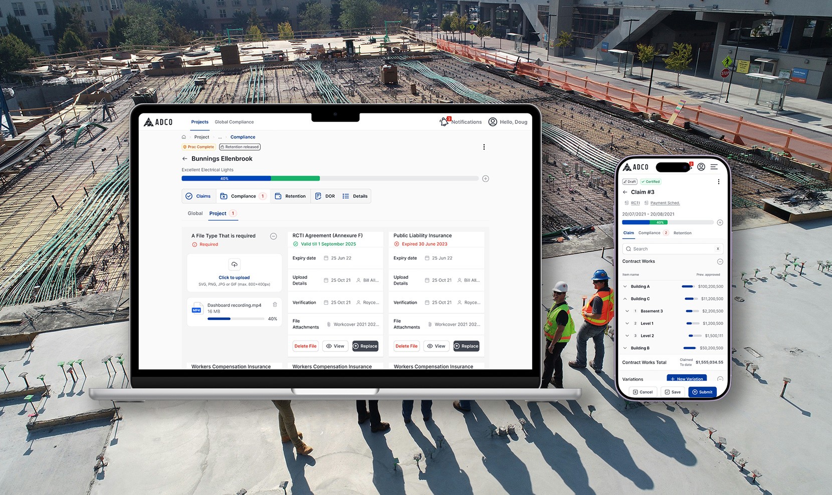 ADCO construction management app UX design and wireflows by Sydney UX Consultant, You Exist