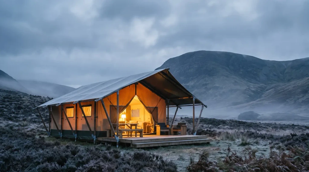 Tent at dusk