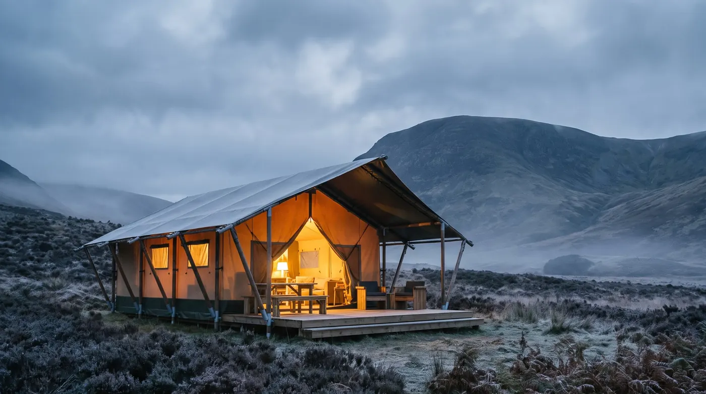 Tent at dusk