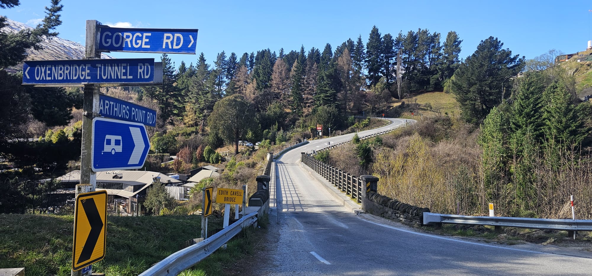 The single-lane Edith Cavell Bridge in Arthurs Point.