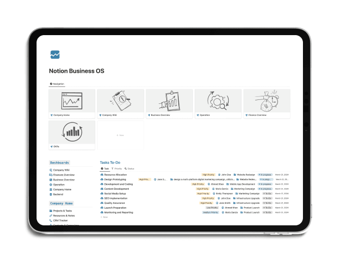 The Notion Business OS is your all-in-one solution to organize, manage, and scale your business. This comprehensive template is designed to streamline every aspect of your operations, from project management to financial tracking. Whether you're an individual entrepreneur or leading a team, Business OS offers the structure and tools you need to succeed in today's fast-paced business environment.