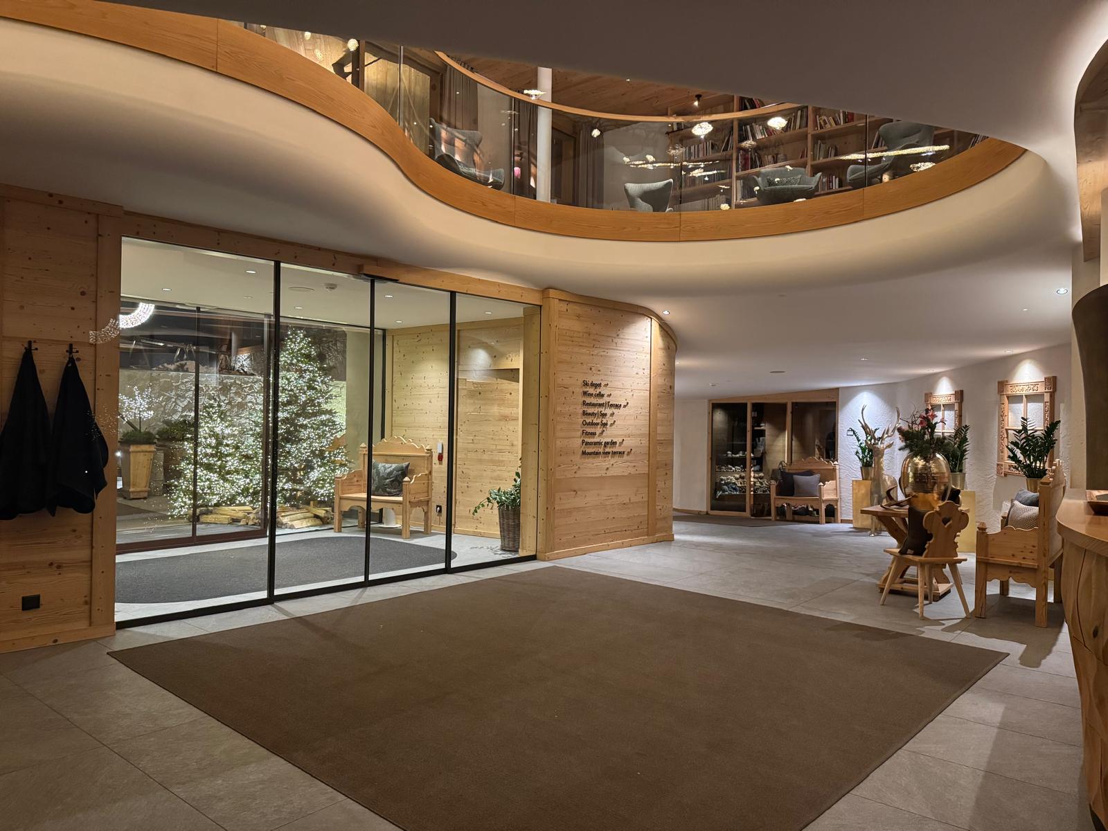 Snow-covered chalet venue for IQUW corporate ski event