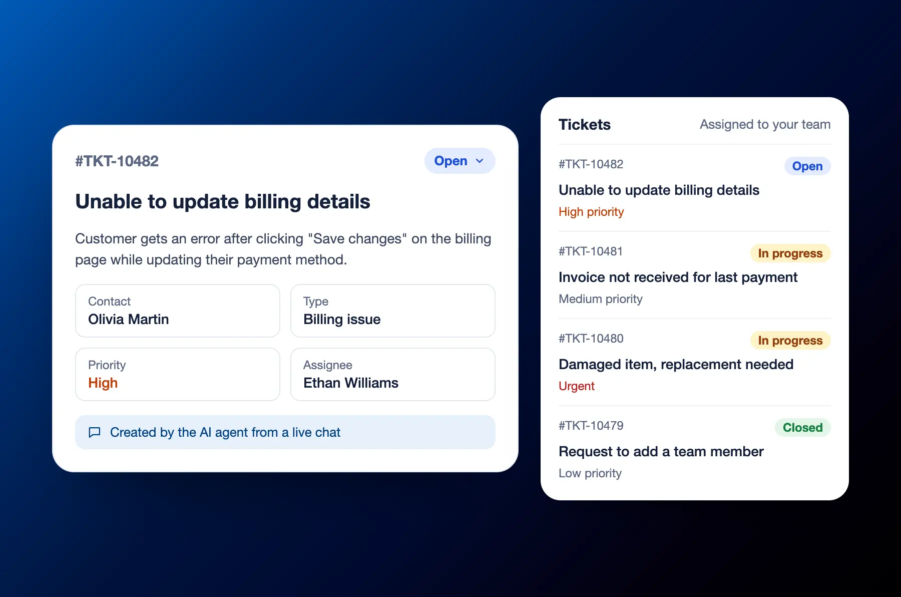 Create and manage tickets