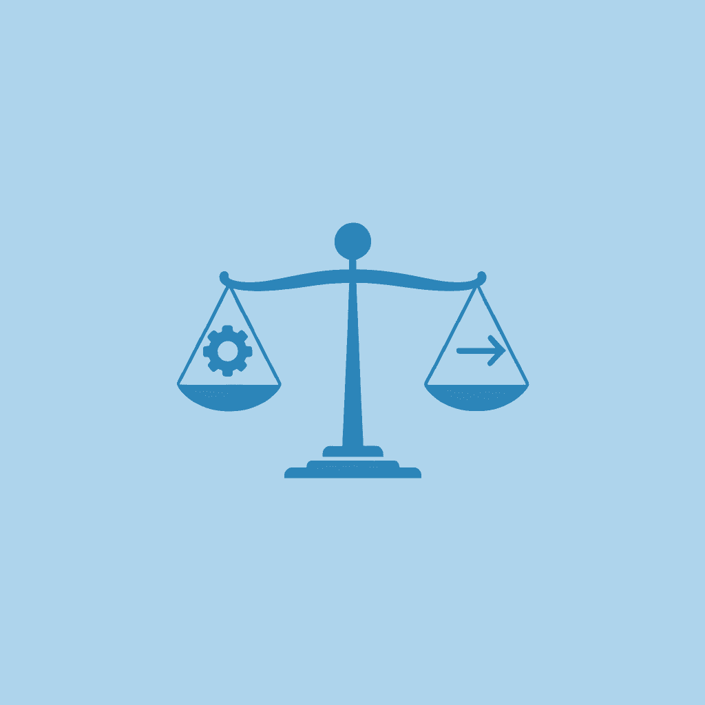 Balance scale comparing fast results on one side versus proper training and accuracy on the other