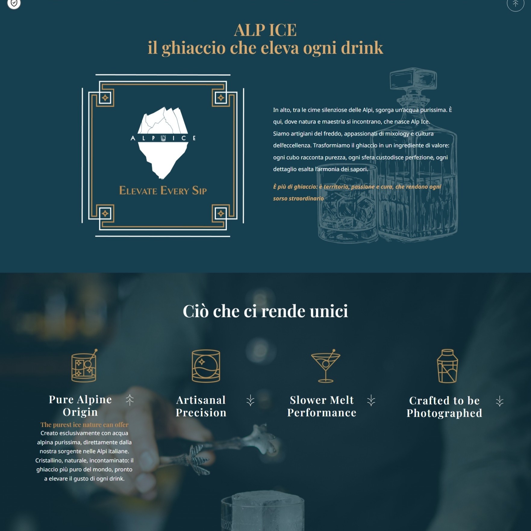 Previous use of the Alp Ice website color palette