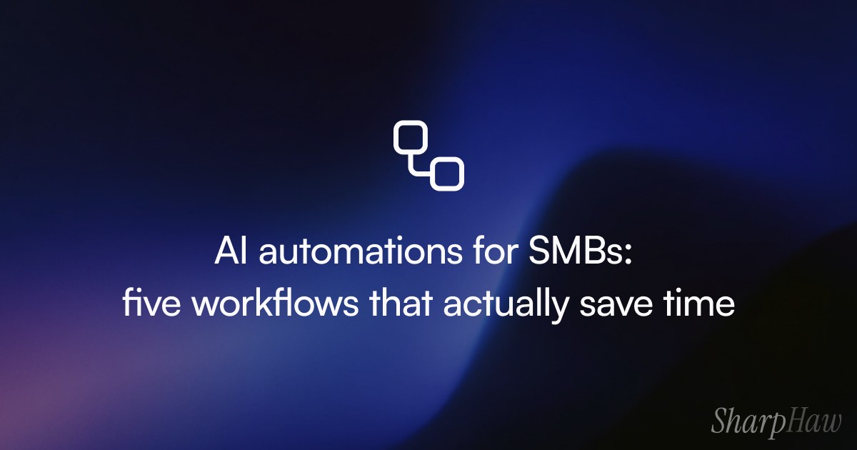 Five AI automations every European SMB should be running in 2026 — lead triage, support, invoice ops, meetings, and knowledge. GDPR notes included.