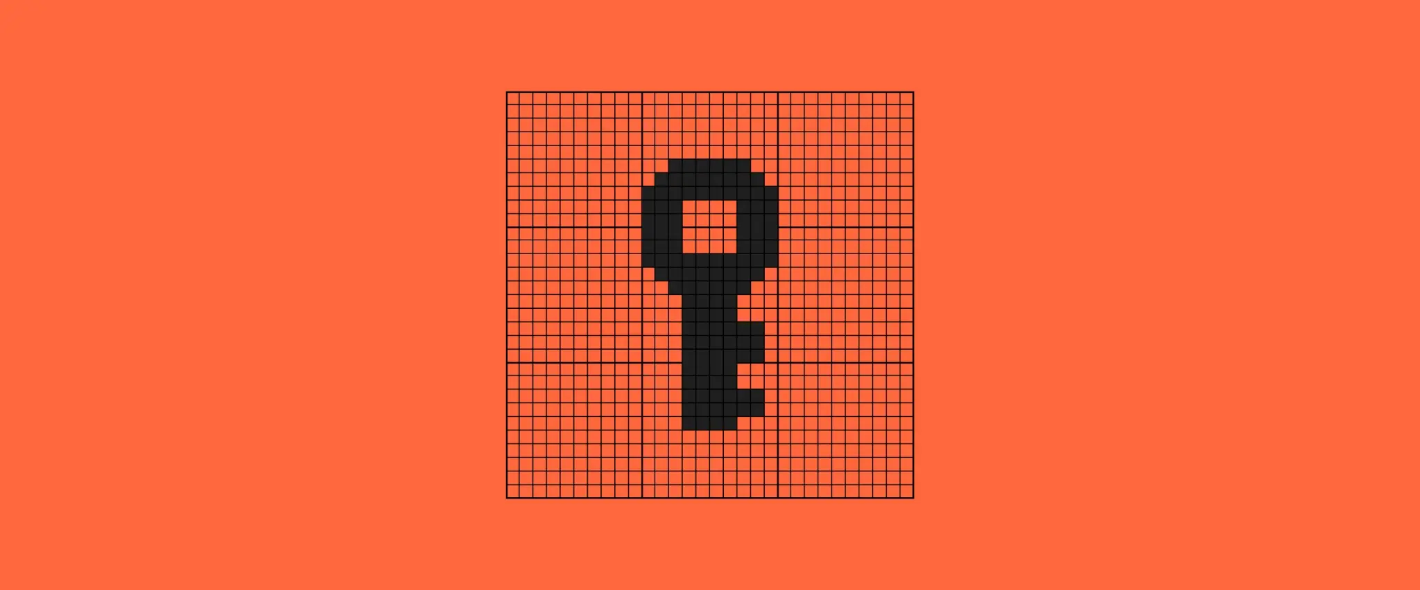 Pixel art of a key icon