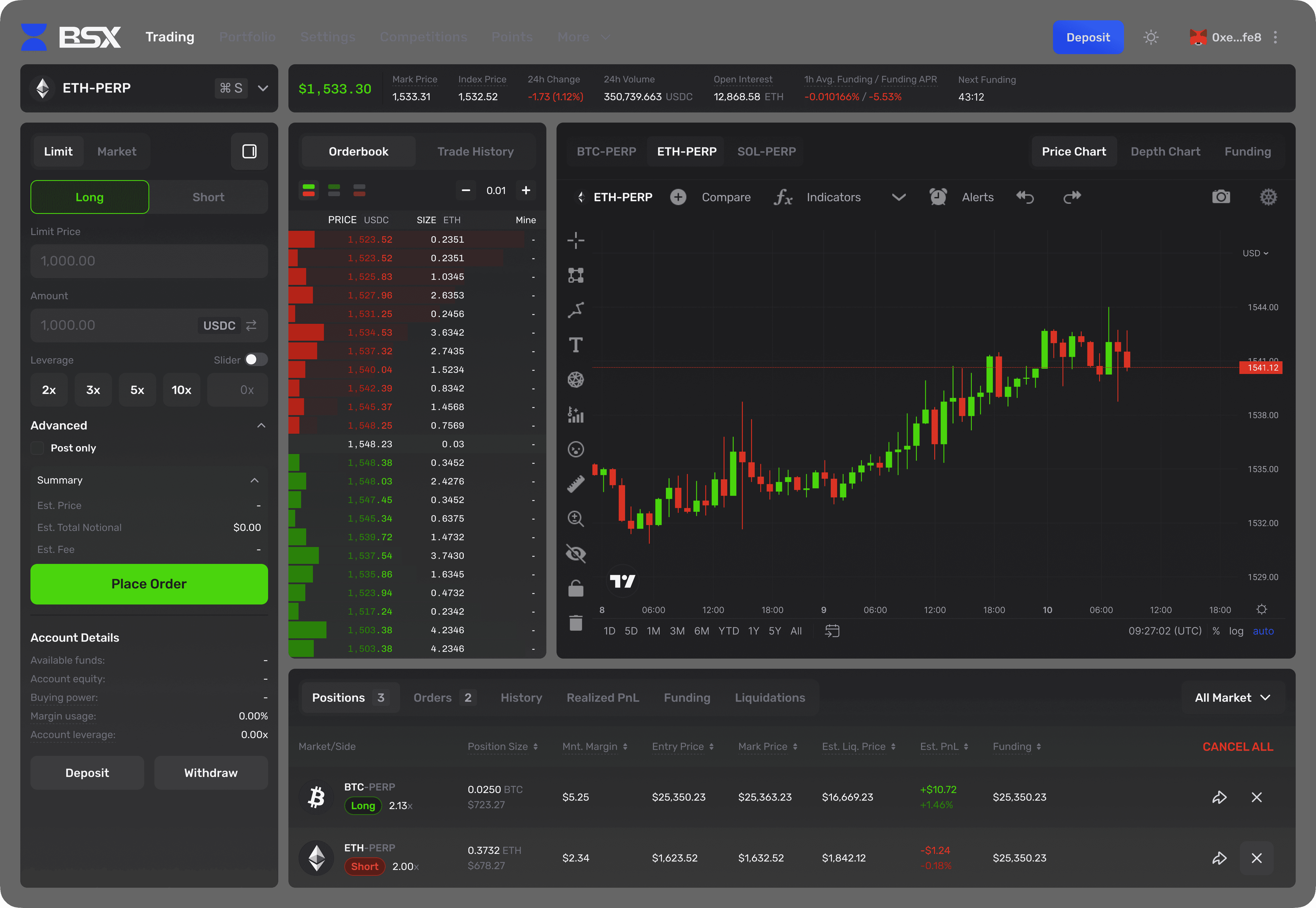 BSX Trade Perpetual Futures OnChain Seamlessly