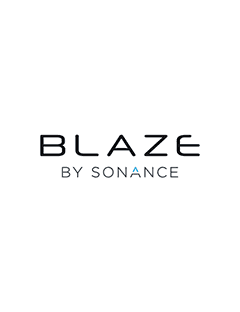 Blaze by Sonance Logo - Black, Blue and White