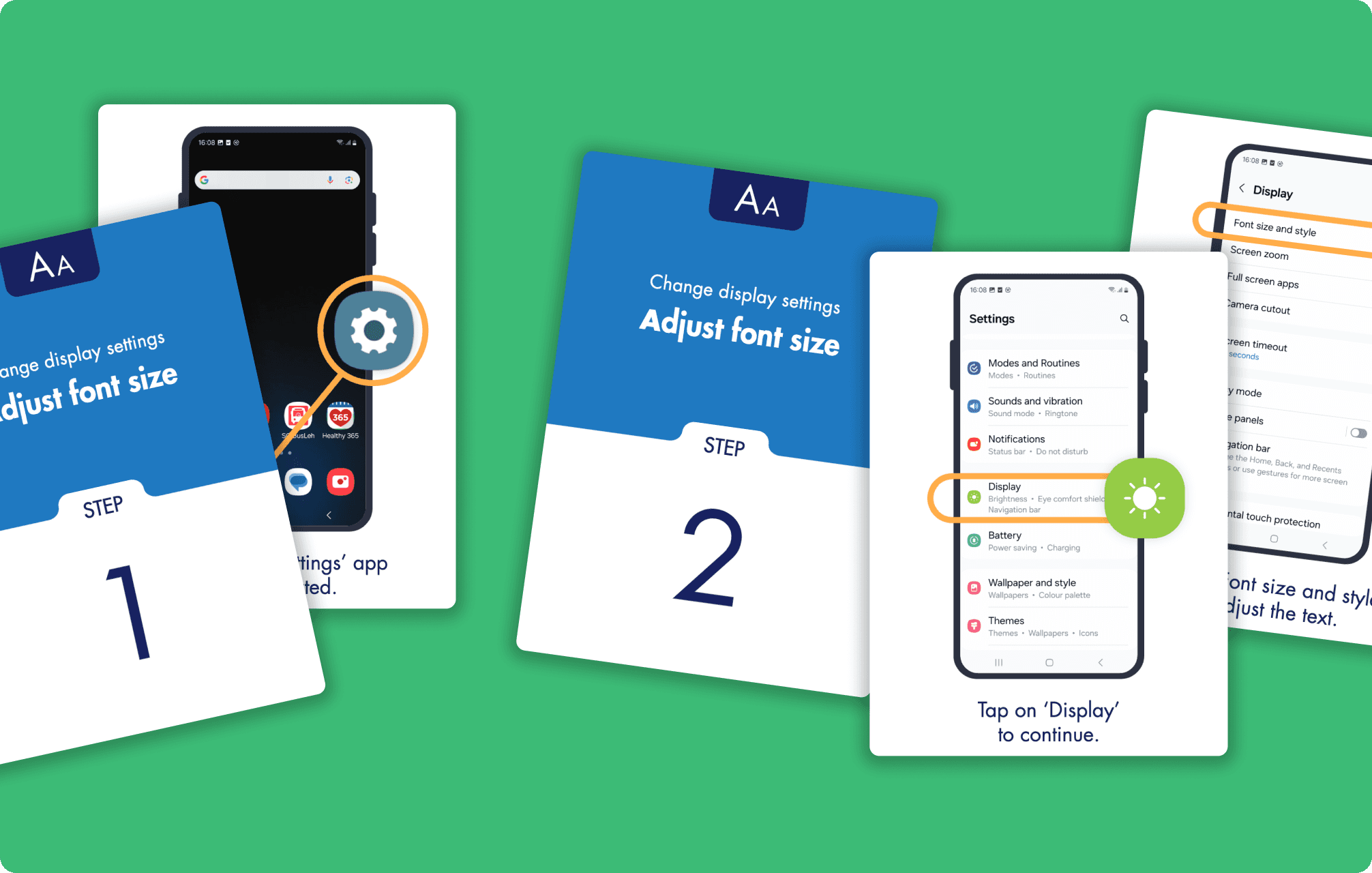 A collage of D.Lit cards against a green background