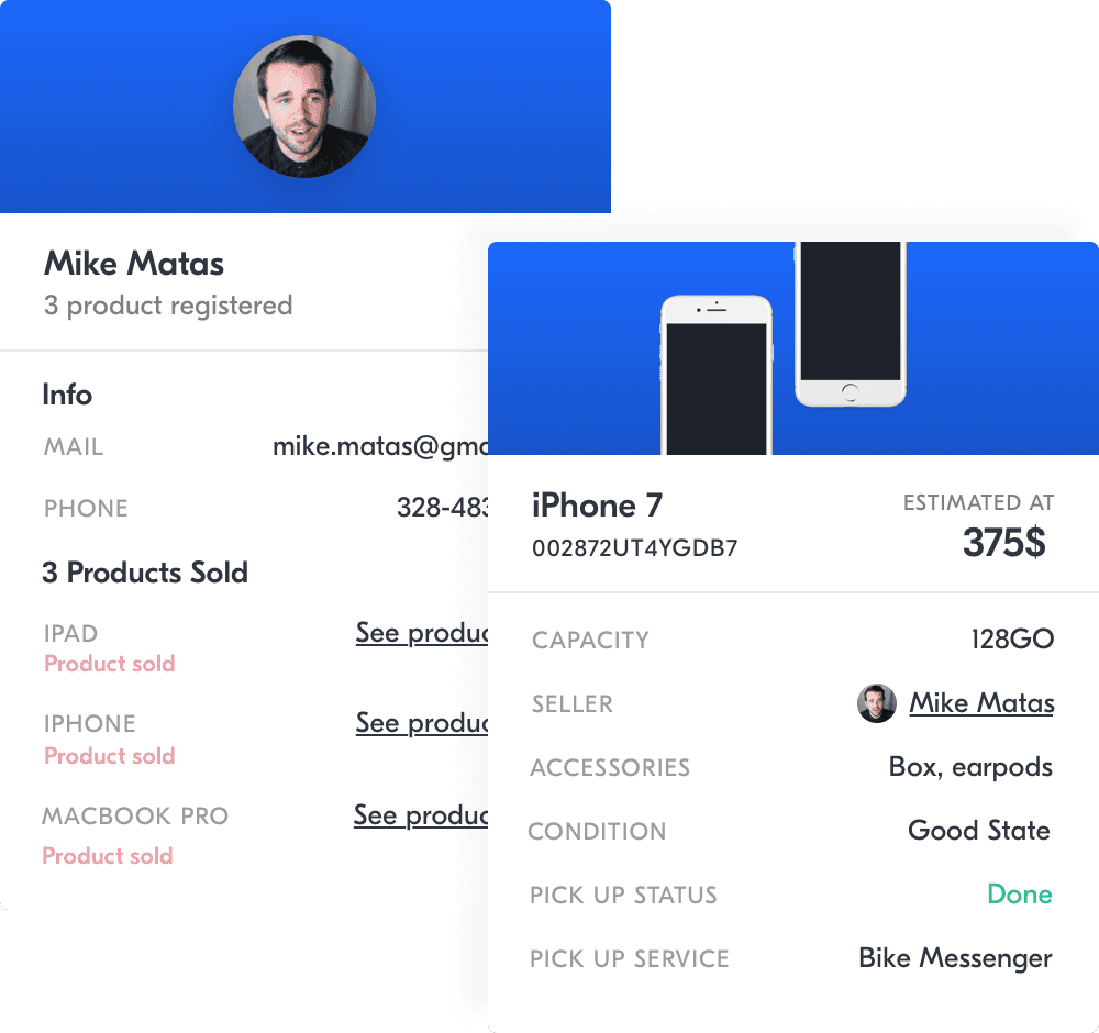 A Summary view of an Hellozack customer.