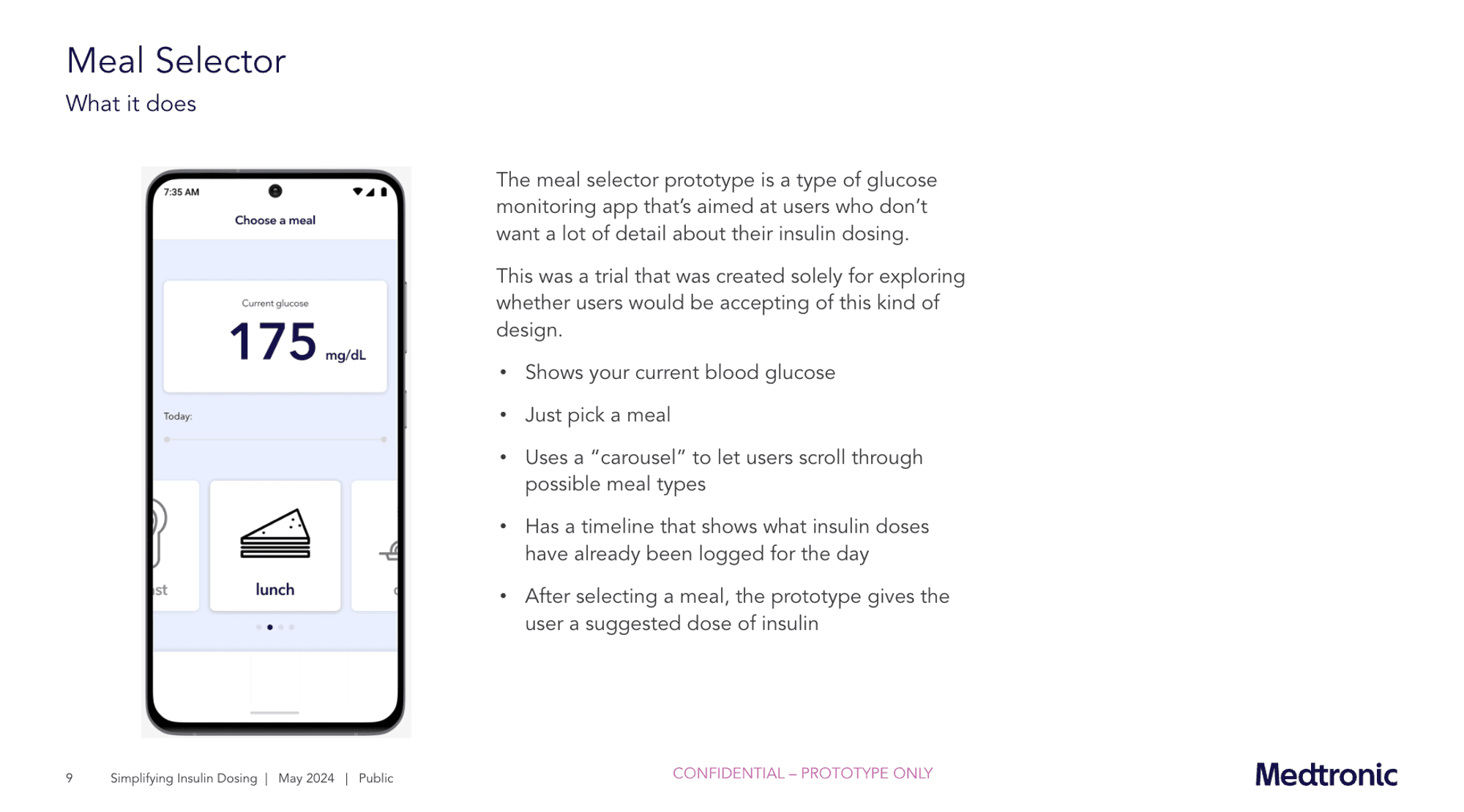 Meal selector prototype.