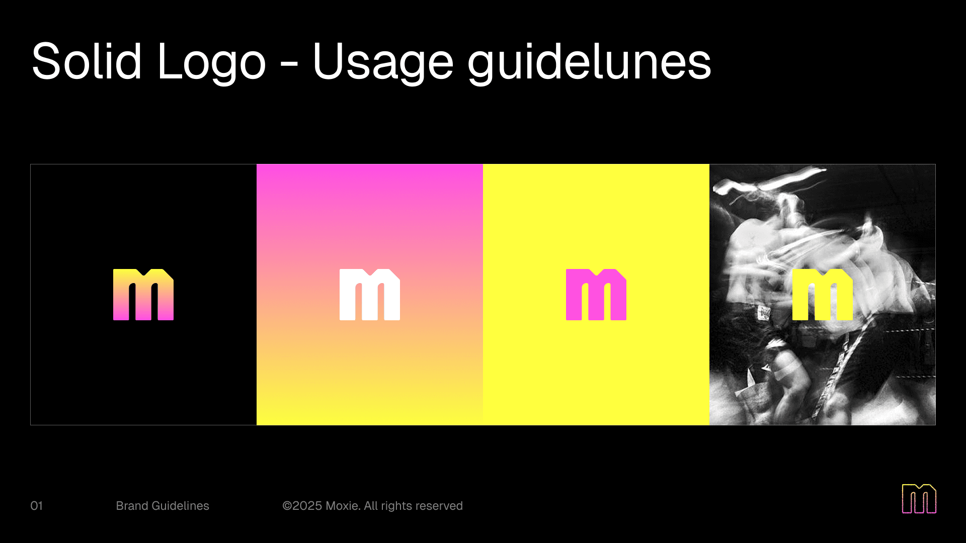 Brand guidelines featuring logo variations