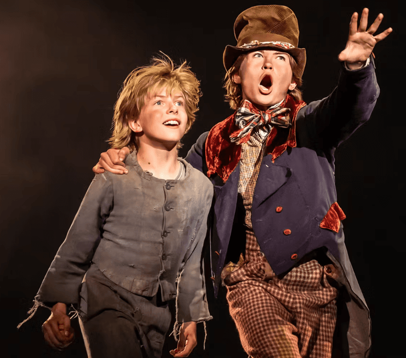 Oliver and the Artful Dodger in Oliver! at the Gieldgud Theatre