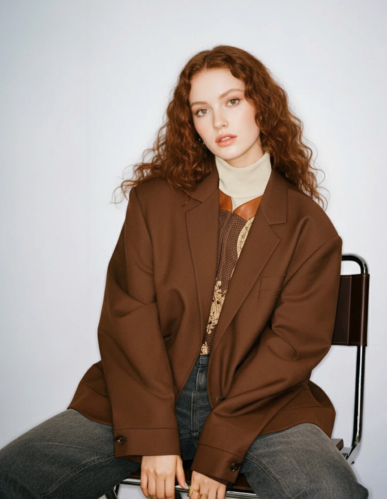 Girl wear layer coat