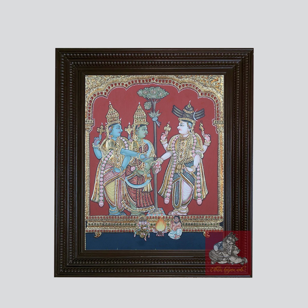 Meenakshi Kalyanam Tanjore Painting