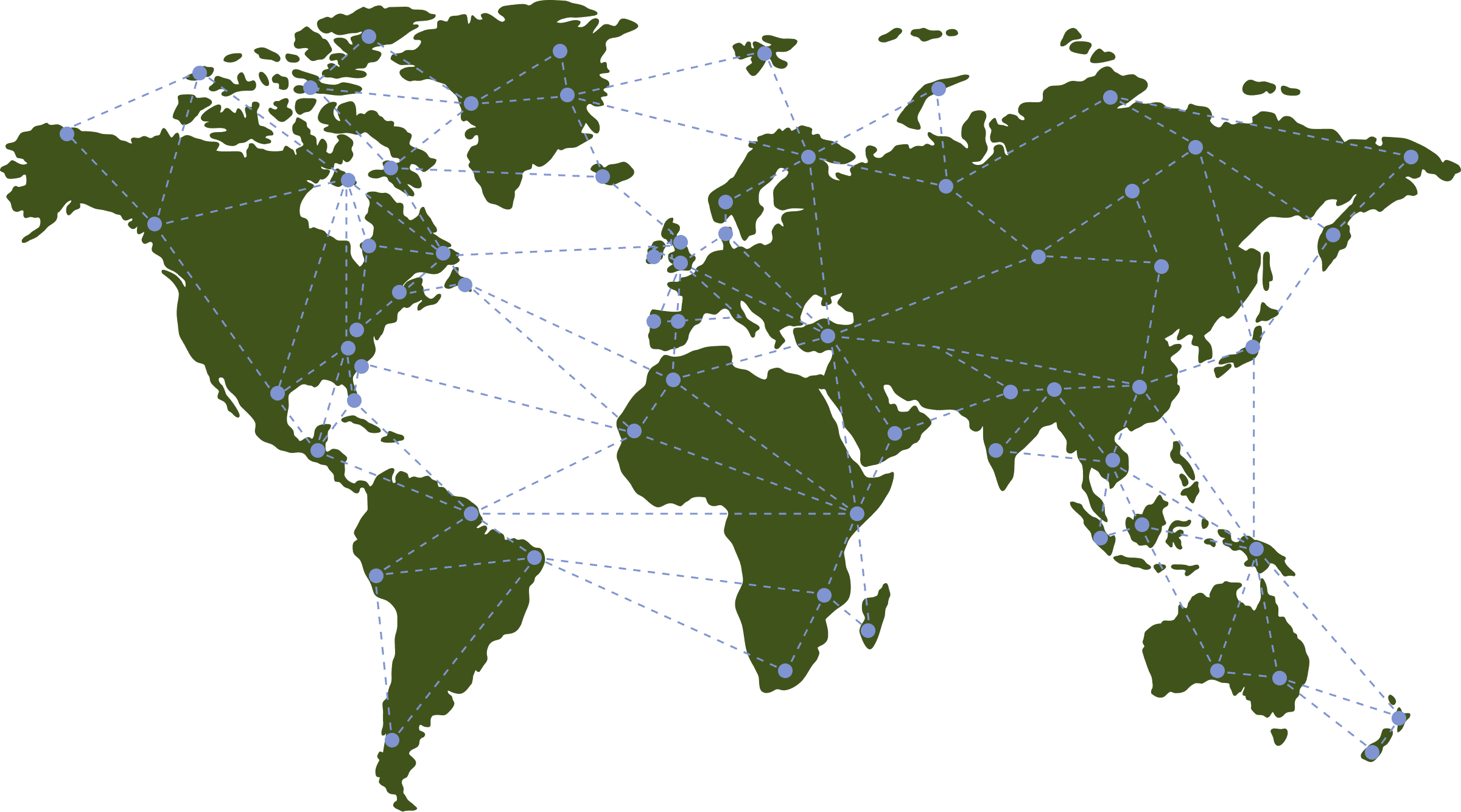 A world map illustrating GRC's global connections.