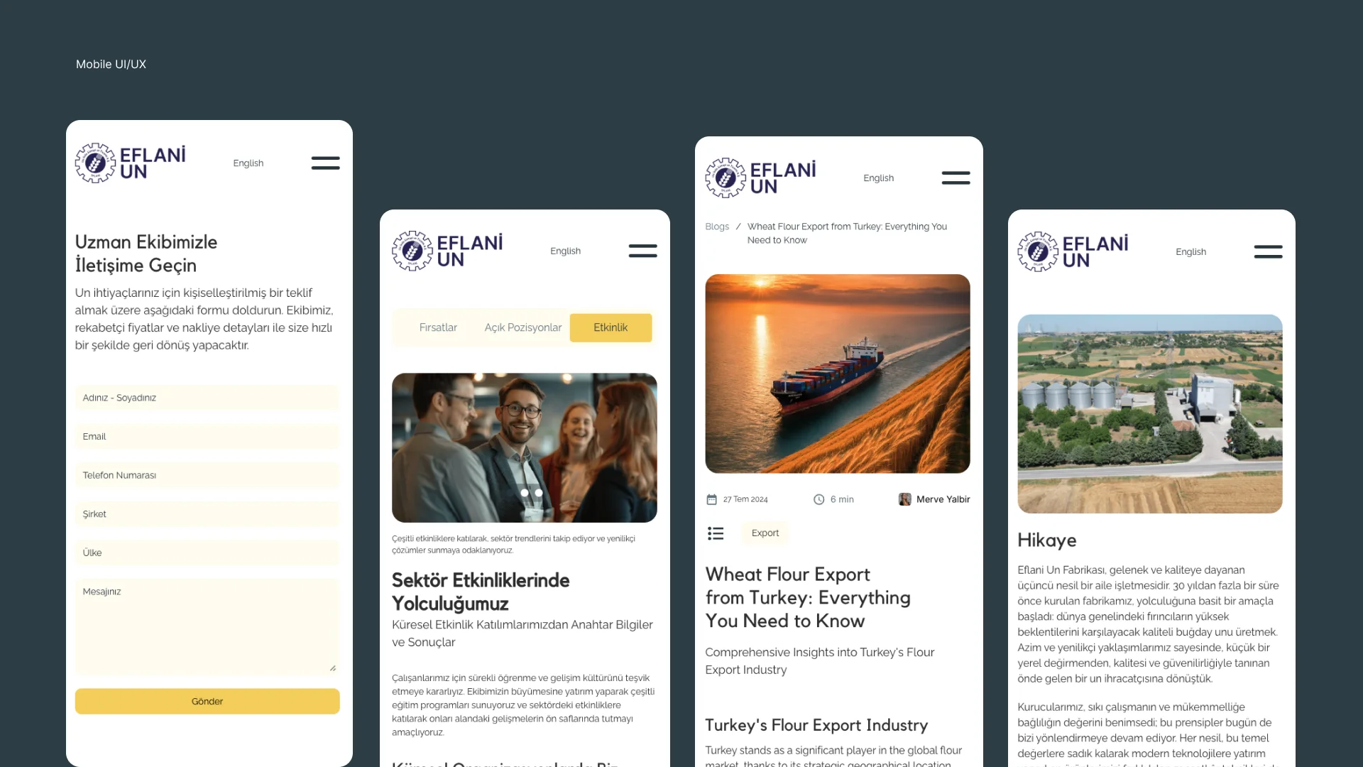Mobile website showcase