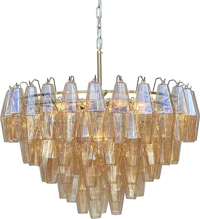 Stylish amber chandelier that enhances home decor with its premium build and aesthetic.