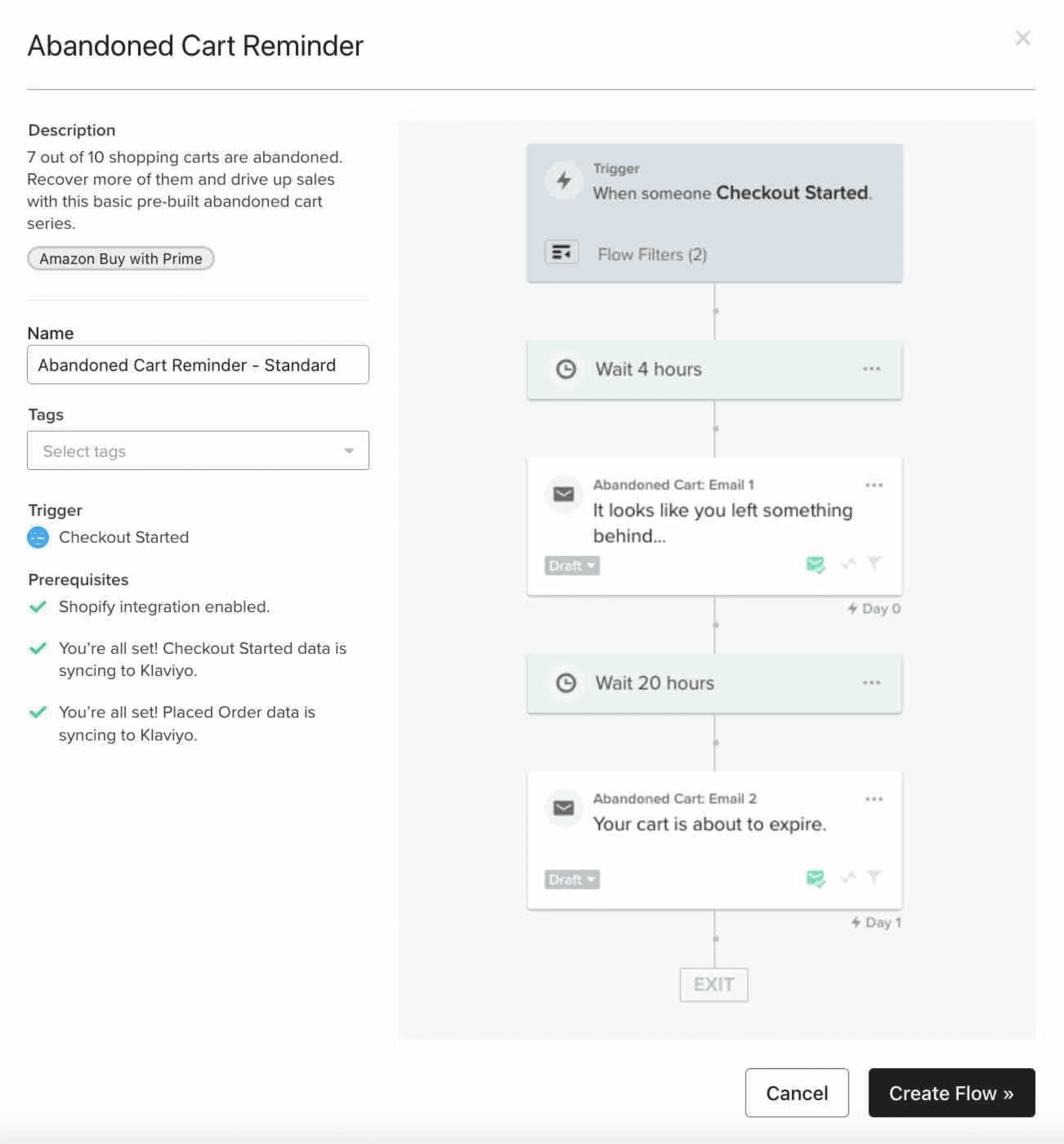 Apply Flow Filters for Specific Purchases.png: Displays a Klaviyo flow using filters to target users based on specific purchase behaviours.