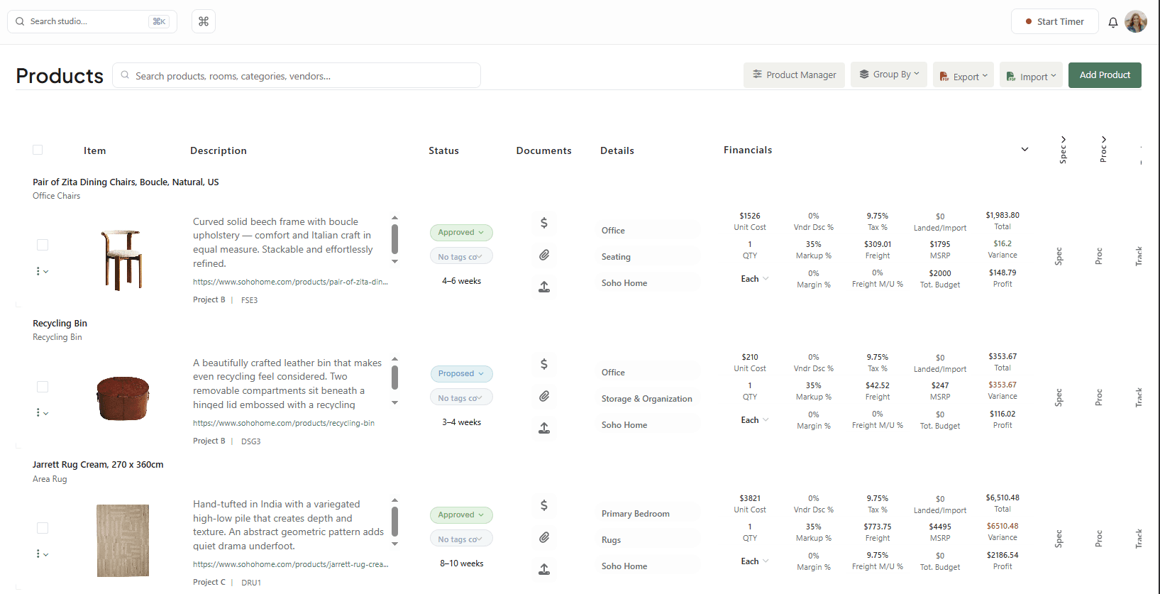 Interior design project management software