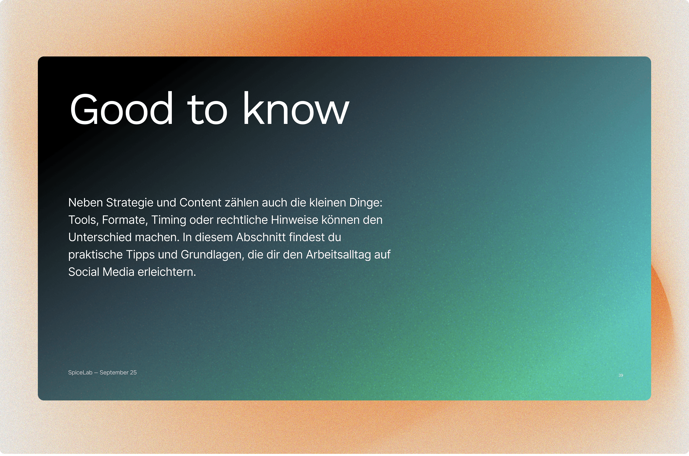 Social Media Guide: Good to know