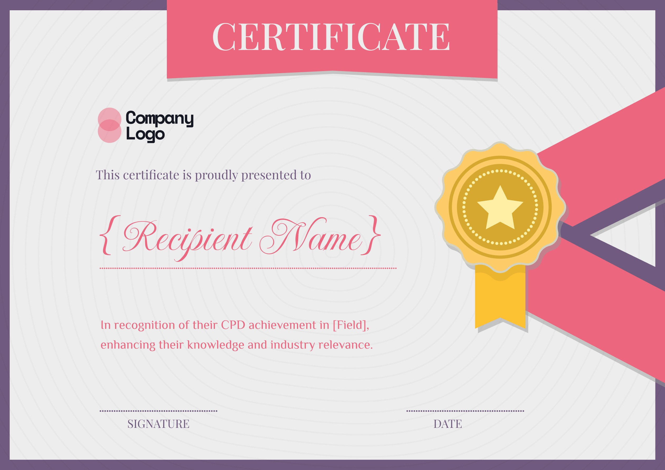 Wauld - Formal and elegant professional development certificate template