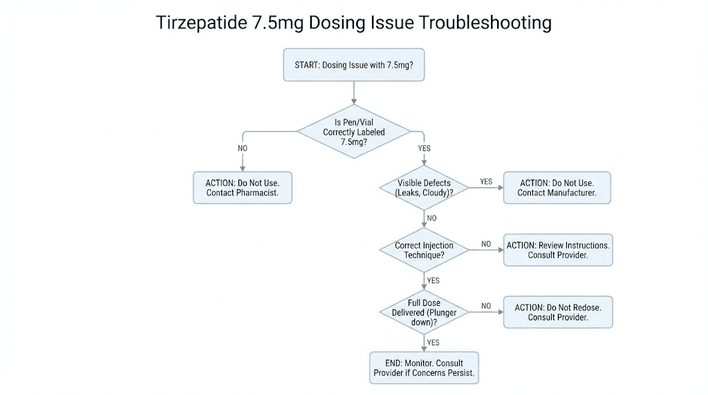 Tirzepatide 7.5 mg dosing troubleshooting guide flowchart