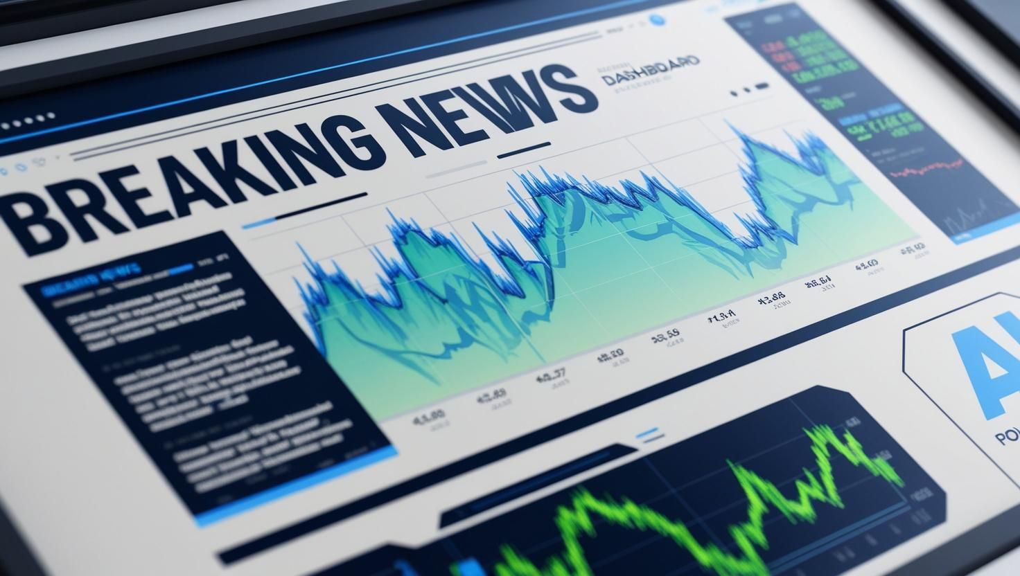 Alt TA digital dashboard displaying breaking news, stock market updates, and real-time information powered by AI.