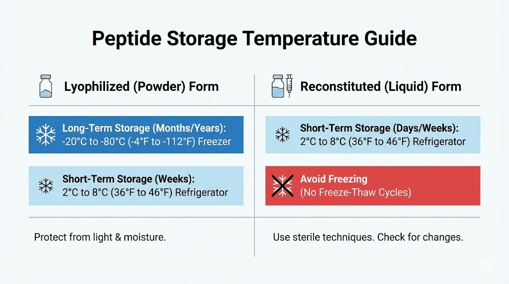 Retatrutide peptide storage temperature guidelines