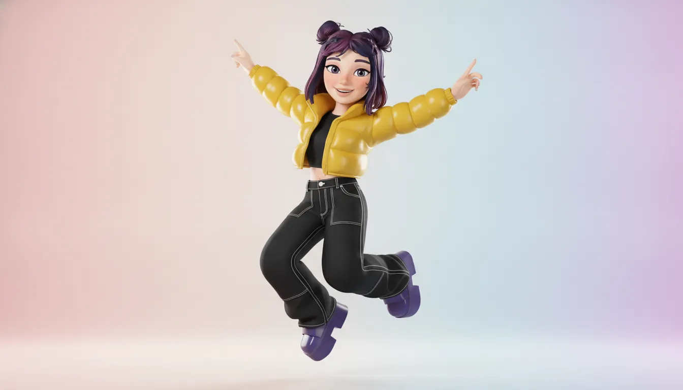 Expressive 3D avatar showing personality through movement