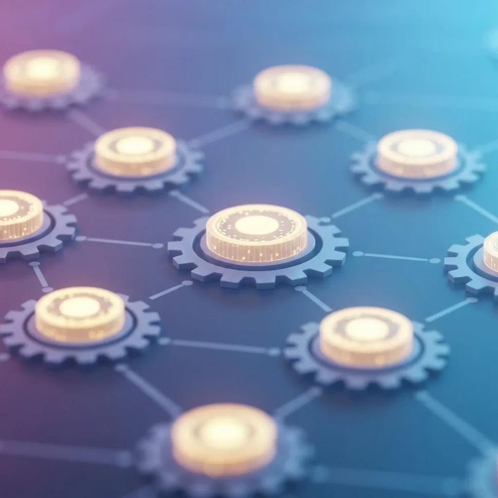 Digital representation of tokenized shares on a blockchain network, highlighting innovation in finance