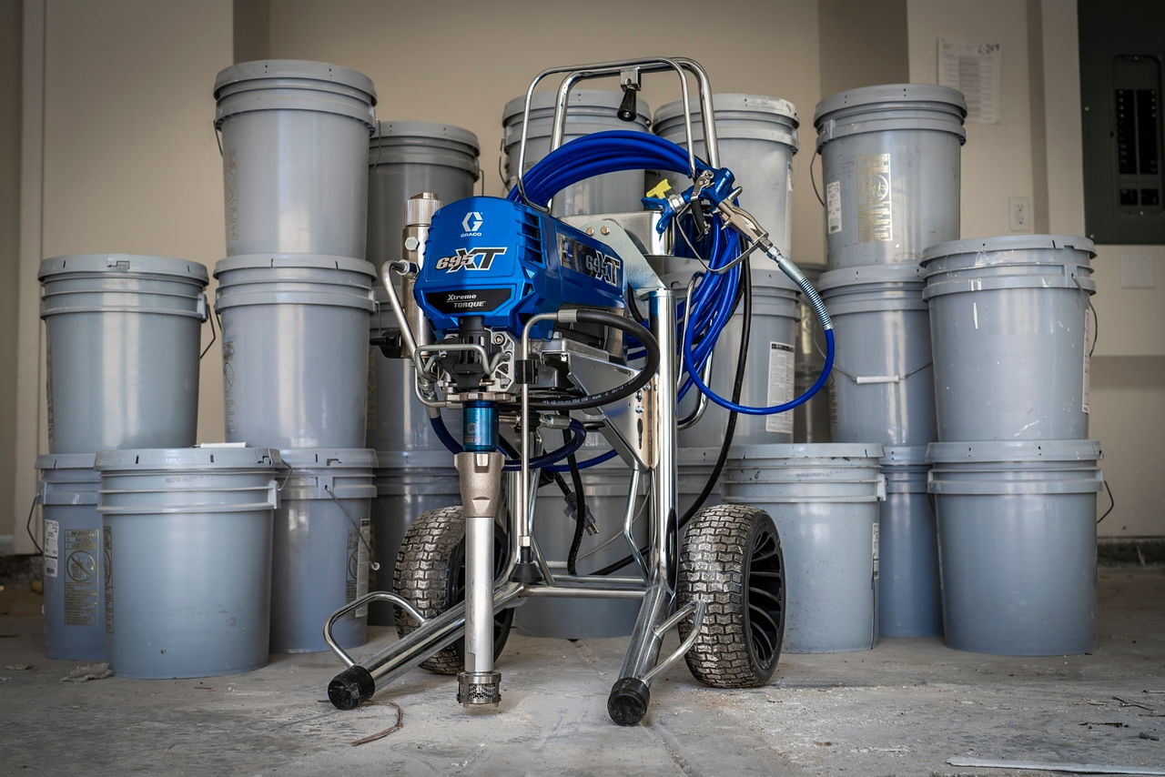 modern open lounge with palm trees outside