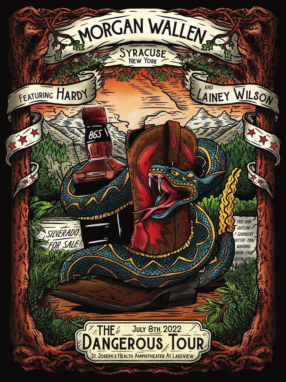 Morgan Wallen Dangerous Tour Poster For Syracuse 2022 Nikolai Paquin