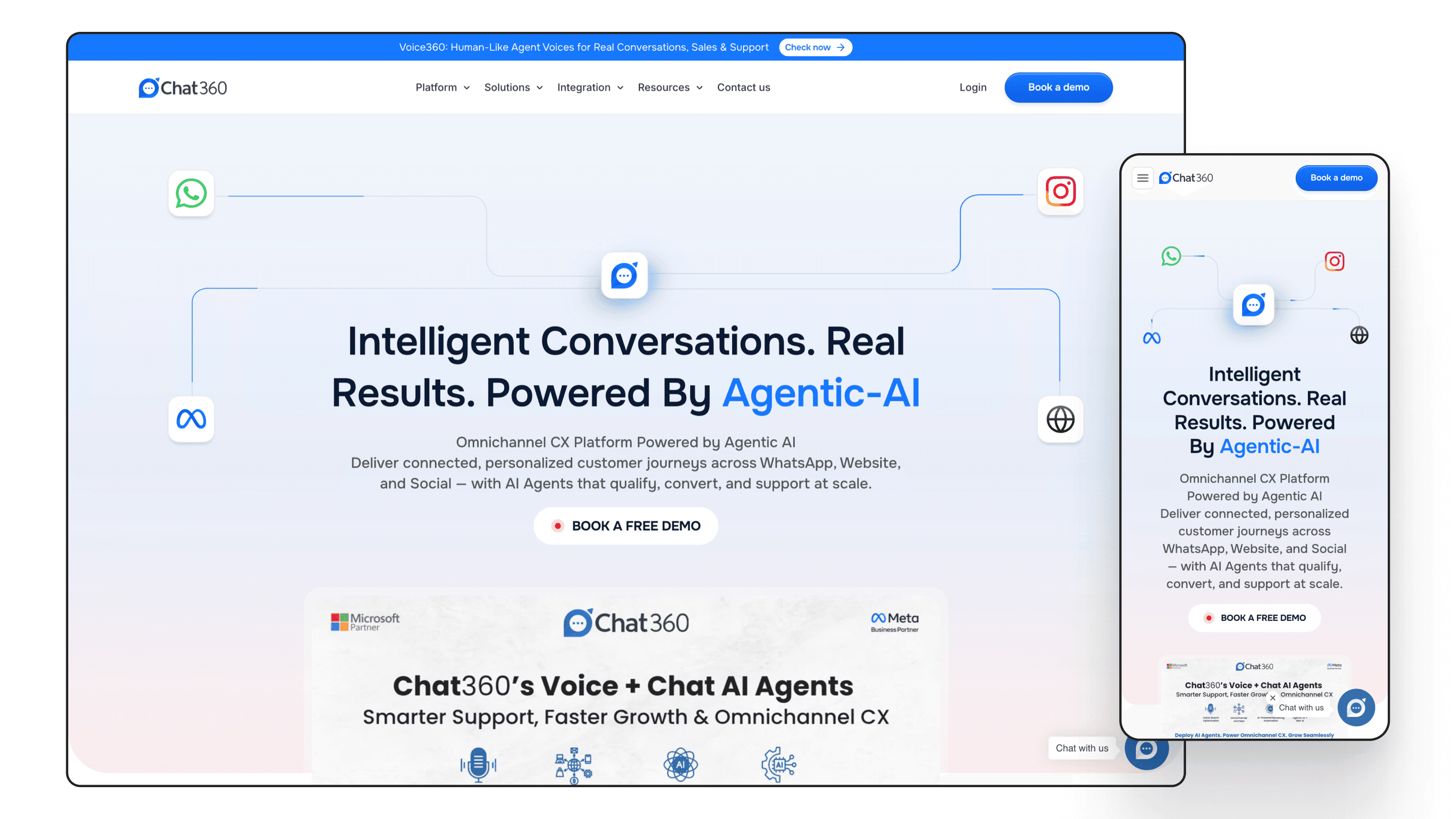 Framer build — desktop and mobile view of new homepage