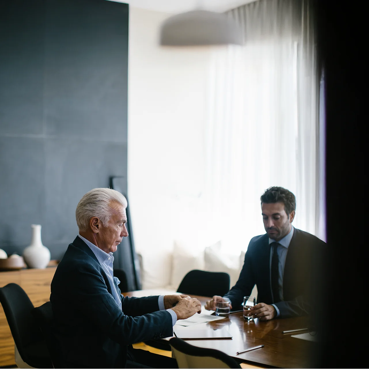 Two businessman in a meeting