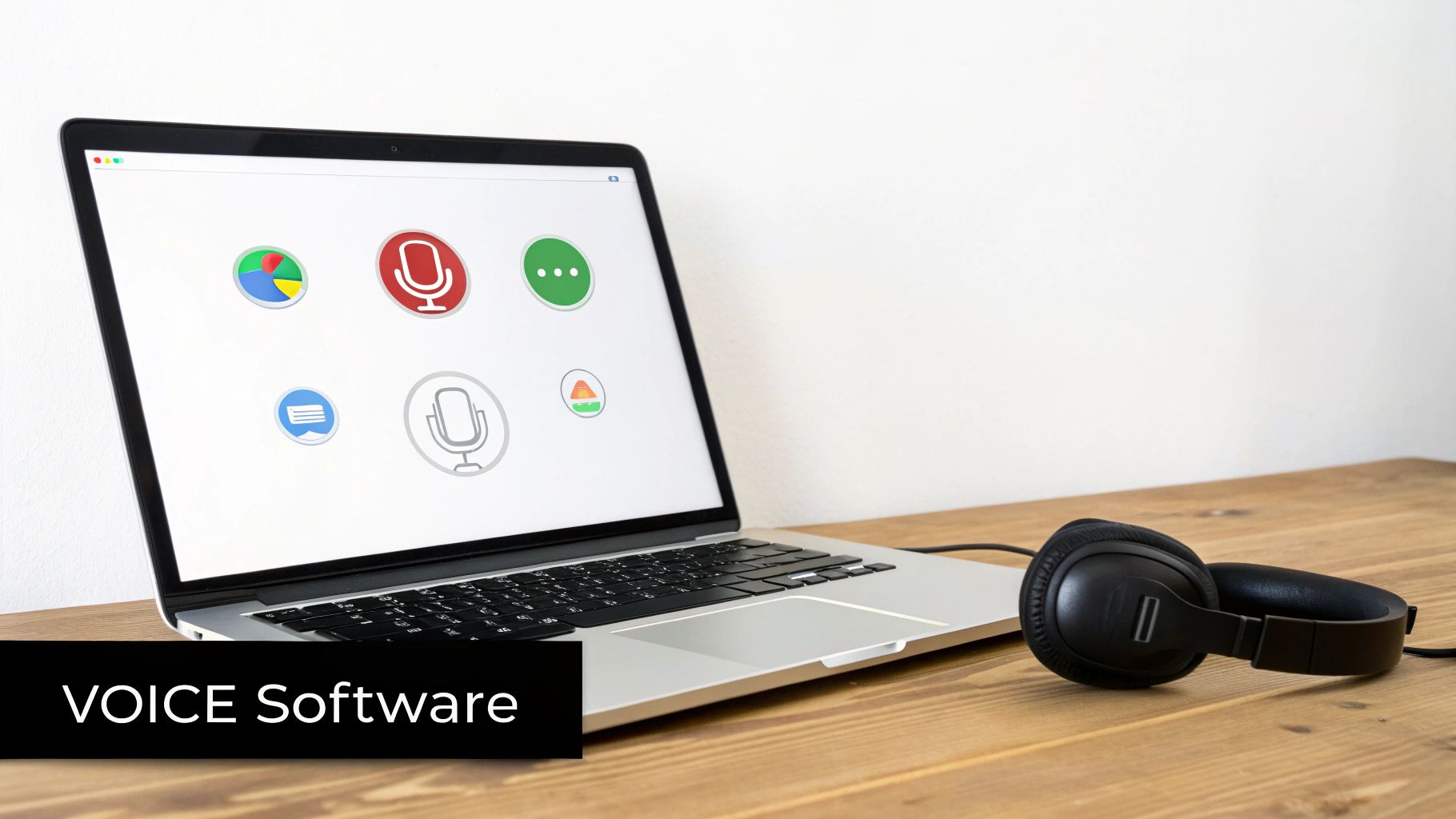 An image of a laptop that shows voice typing solutions