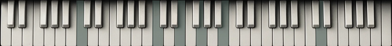 The plug-in keyboard in Dark Theme with the played chord highlighted: a low bass note, four chord notes and a high melody note