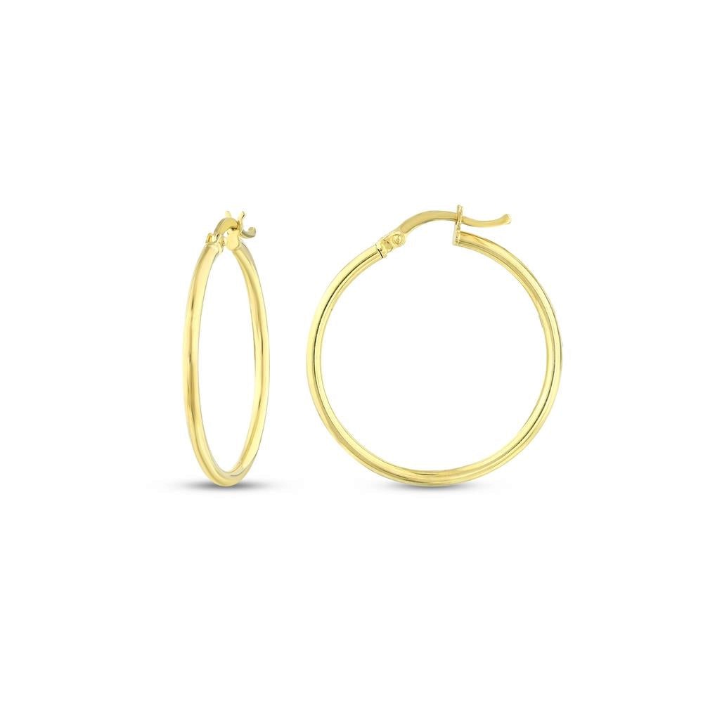 Assos Pırlanta 14 Ayar Sarı Altın 3 cm Halka Küpe