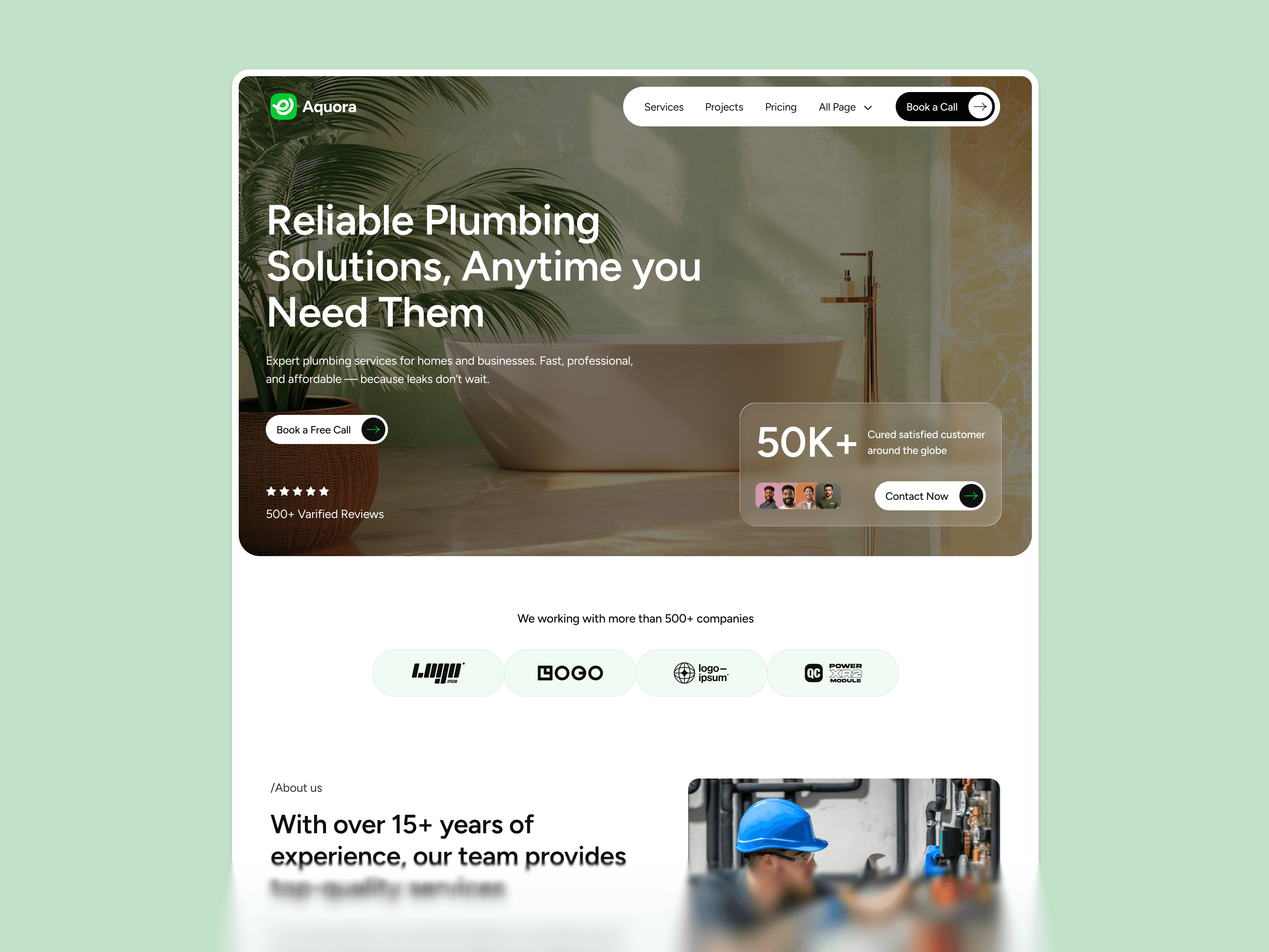 webflow plumbing template