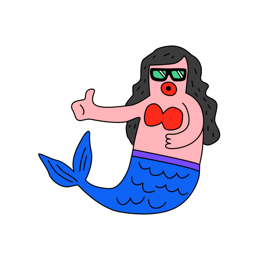 Playful Cartoon Mermaid #0xl4G