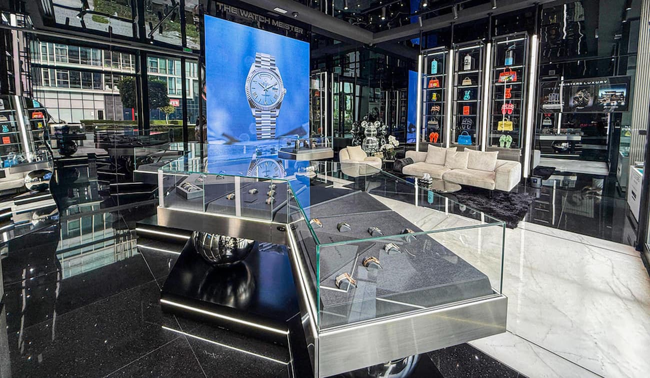 Interior of The Watch Meister boutique showroom in Dubai
