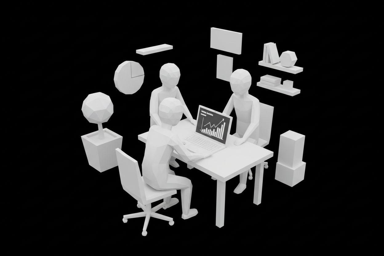 A marketing team reviewing website analytics